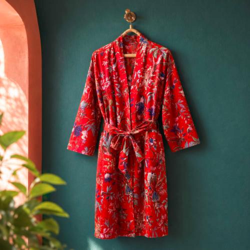 Kimono Leftover Fabric Red Main Colour One-Size