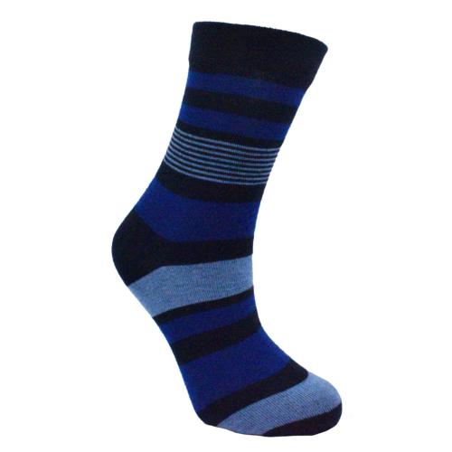 Socks Recycled Cotton / Polyester Stripes Blue Shoe Size UK 3-7 Womens
