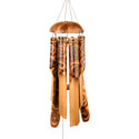 Bamboo windchime indoor/outdoor garden, burnt swirl design Eco 110cm