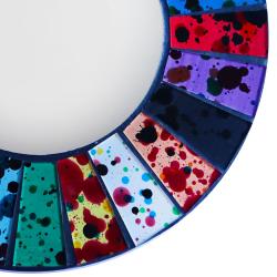 Round mirror recycled glass mosaic speckled design 20cm diameter
