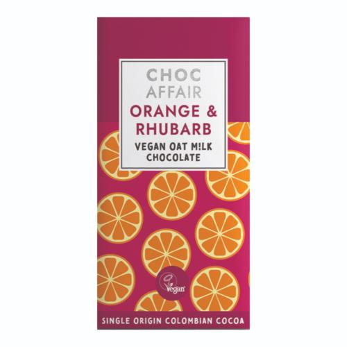 Orange and Rhubarb Vegan Oat Milk Chocolate Bar