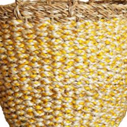 Set of 2 hogla seagrass baskets with handles