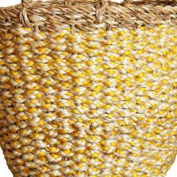 Set of 2 hogla seagrass baskets with handles