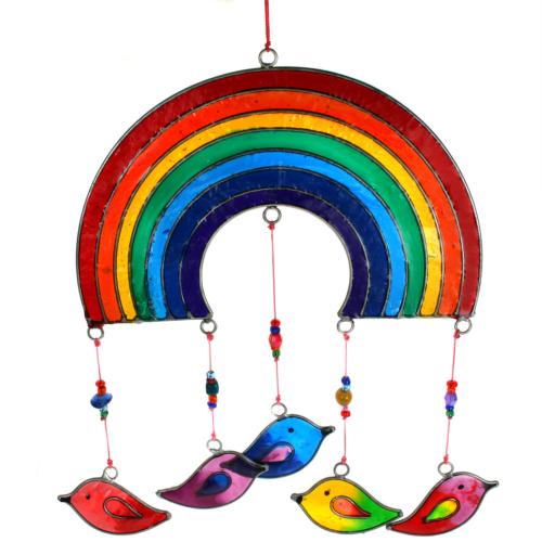 Suncatcher rainbow with birds