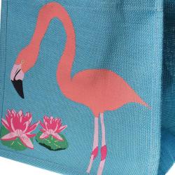 Jute shopping bag, flamingo