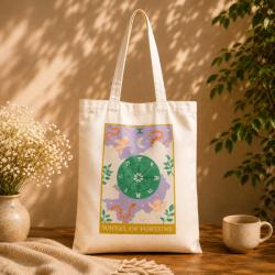 Tote Bag Recycled Cotton Wheel of Fortune 36 x 40cm