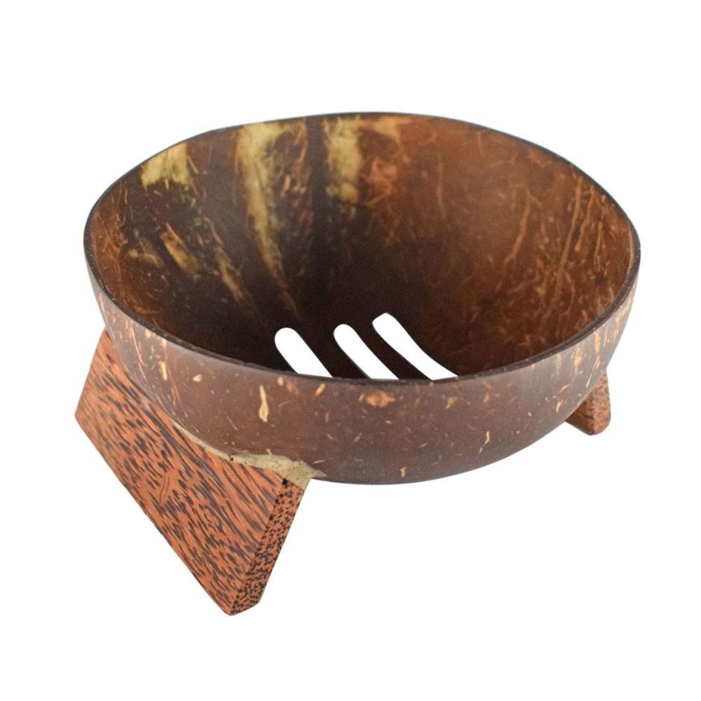 Coconut Soap Dish with three holes 11 x 8 x 2.5cm