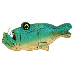 Piranha Hanging with 2 Nail Teeth Albesia Wood 25x2.7x9cm