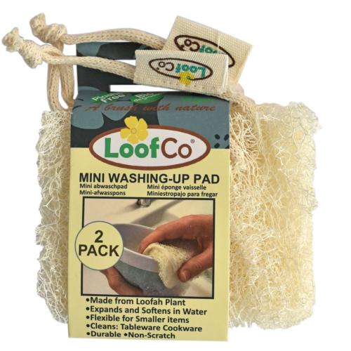 Mini Loofah washing-up pad 2 pack, biodegradable, eco-friendly