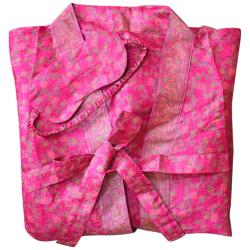 Kimono recycled silk maroon one-size
