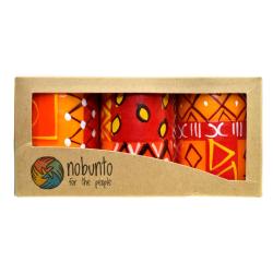 3 hand painted candles in gift box, Zahabu