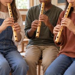 Set of 30 Natural bamboo flutes