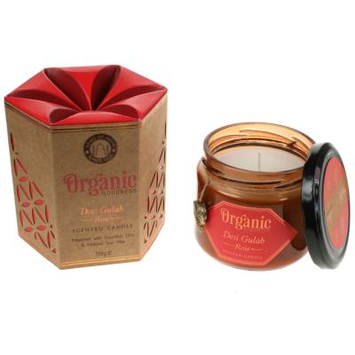 Soy candle Organic Goodness, Desi Gulab Rose, in glass jar