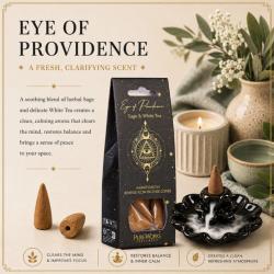Back-Flow Incense Cones Esoteric Eye of Providence, Sage and White Tea