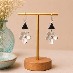 Earrings Triangle and Flower