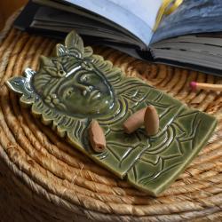 Incense holder / ashcatcher ceramic Buddha 17 x 9cm