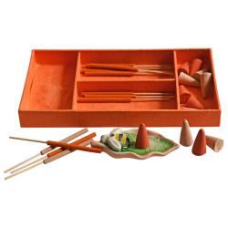 Orange Incense gift set with bee shaped holder, 18 x 10cm