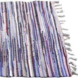 Rag rug, recycled material, purple 80x120cm