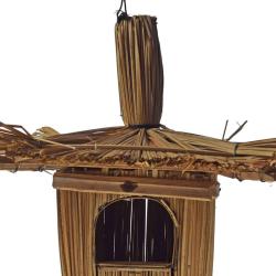 Cogon grass hanging bird house, square