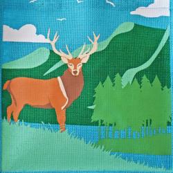 Jute shopping bag, Red Deer 30x30cm