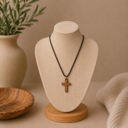 Pendant olive wood, cross, 2 x 3cm