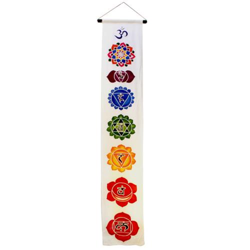 Hanging banner, Chakra symbols on white