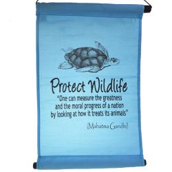 Hanging banner Protect Wildlife, blue 27x42cm