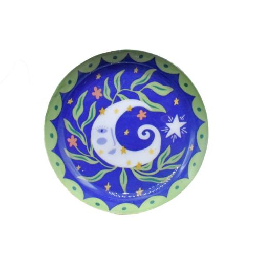 Trinket Dish / Tray Metal Moon 9.5cm diameter