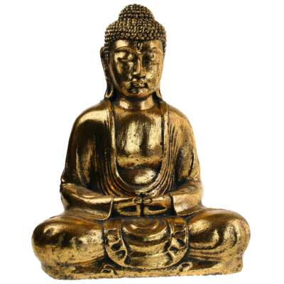 Buddha sandstone cast, gold colour 31cm
