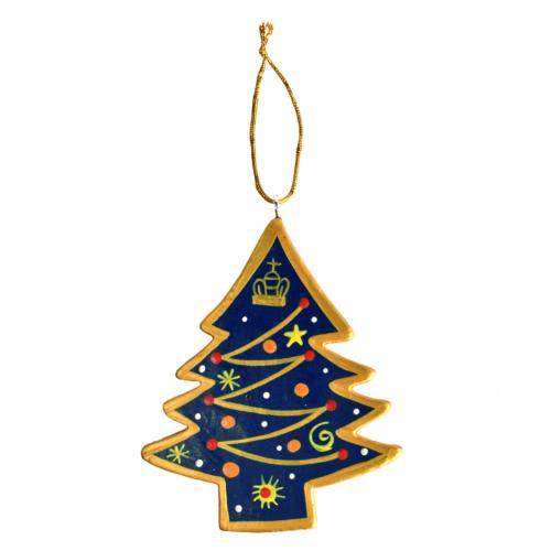 Hanging Christmas Decoration, Dark Blue Wooden Tree