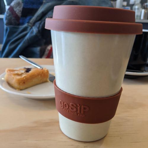 Reusable Tea/Coffee Travel Cup/Mug Eco Biodegradable Rice Husk Vanilla Mocha