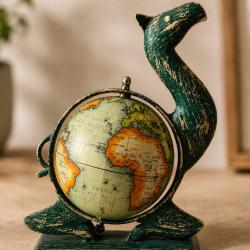 Camel Globe Ornament Vintage Style World Globe Camel Stand