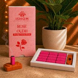 ISHOM Rose Oudh Smudge Incense Bricks