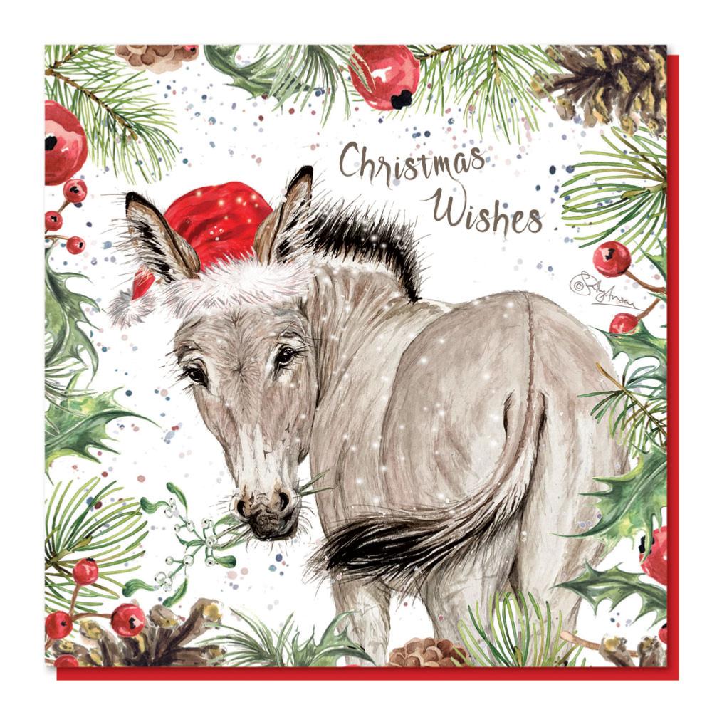 Christmas card, African wild donkey