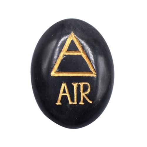 Pebble / paperweight black with gold coloured lettering, AIR 4 x 3cm