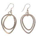 Earrings silver colour 2 oval hoops