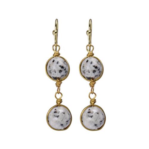 Earrings double drop dalmatian