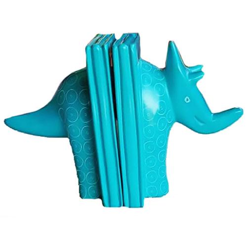 Kisii stone bookends, triceratops turquoise