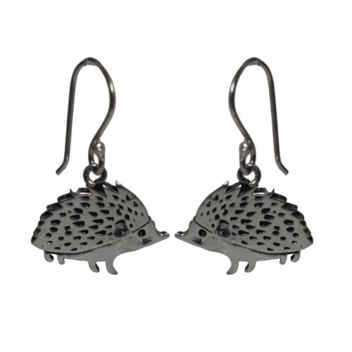 Earrings, Silver coloured Hedgehogs 3.5 (L) x 2 (W) cm