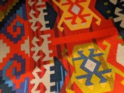 Rug indoor or outdoor, recycled plastic 80 x 120cm diamonds multicolour