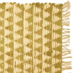 Chindi rag rug recycled cotton handmade olive 60x90cm