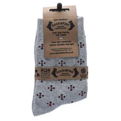 Socks Recycled Cotton / Polyester Light Grey With Stars Shoe Size UK 3-7 Womens