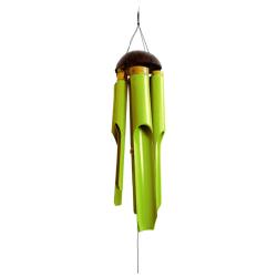 Bamboo windchime with coconut top lime green 48/110cm