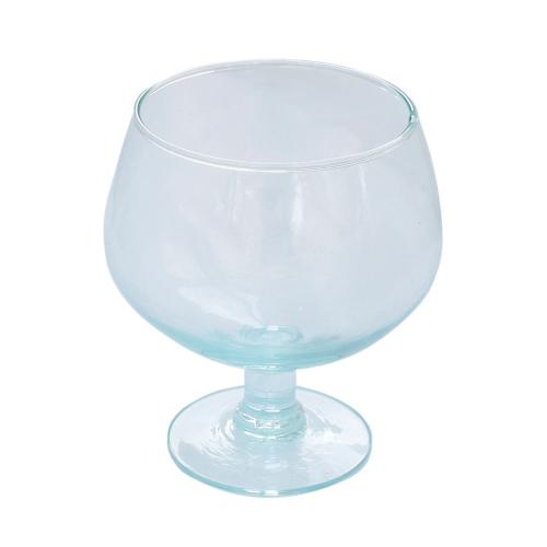 Wide glasses recycled glass, 12cm height, set of 2