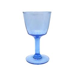 Single Wine Glass Recycled Glass Blue Tinted, 13.5cm height