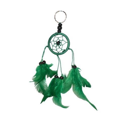 Small dreamcatcher - keyring or decorative hanging, 4.5cm diameter green