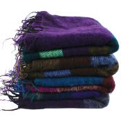 Woollen scarf/shawl/stole stripes, 195x80cm, assorted colours