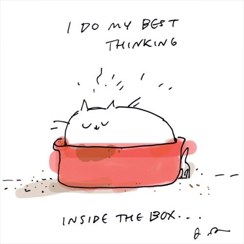 Greetings card "Thinking Inside The Box" 16x16cm