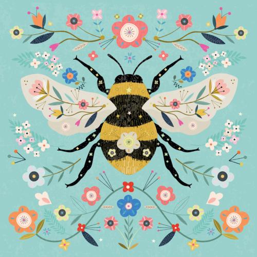 Greetings card "Honey Bee" 16x16cm