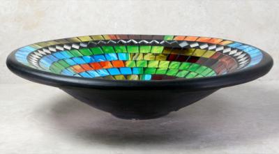 Bowl, mosaic, 28cm multicolour with mirrors